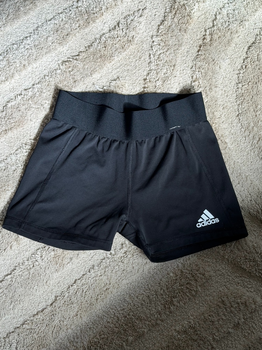adidas Black Women's High-Waist Athletic Shorts